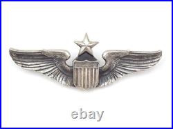 Original WWII US Army Air Force 3 Senior Pilot Wings Sterling Josten Short-Post