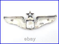 Original WWII US Army Air Force 3 Senior Pilot Wings Sterling Josten Short-Post