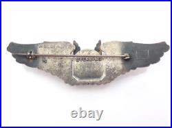 Original WWII US Army Air Force Air Gunner Wings 3 Sterling Silver Gemsco