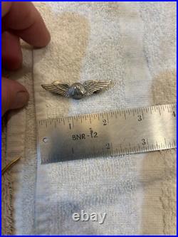 Original WWII US Army Air Force Command 2 Wings Pin Sterling Josten