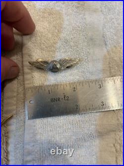 Original WWII US Army Air Force Command 2 Wings Pin Sterling Josten