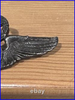 Original WWII US Army Air Force Command 3 Pilot Wings Sterling Silver Meyer Inc