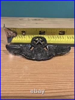 Original WWII US Army Air Force Command 3 Pilot Wings Sterling Silver Meyer Inc