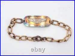 Original WWII US Army Air Force Pilot ID Bracelet Gilt Sterling 8 Named