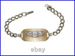 Original WWII US Army Air Force Pilot Wing 1/8th 10K Gold LGB Bracelet G1