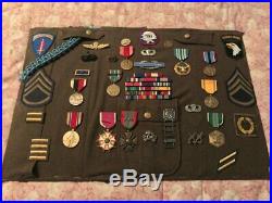 Original WWII US Army Airborne Grouping Lot of Medals Pins Patches Bringback IDs
