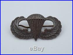 Original WWII US Army Airborne Paratrooper Jump Wings Sterling Silver