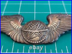 Original WWII US Army Airforce USAAF 3 Navigator Wings Sterling Silver Pin B