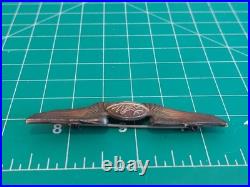 Original WWII US Army Airforce USAAF 3 Navigator Wings Sterling Silver Pin B