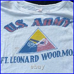 Original WWII US Army Armor Cavalry pt T-shirt Fort Leonard Wood Missouri