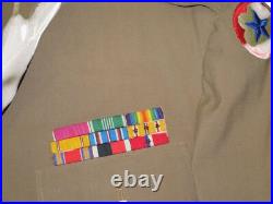 Original WWII US Army BRIGADIER GENERAL Service Force Uniform Jacket LOM Ribbons