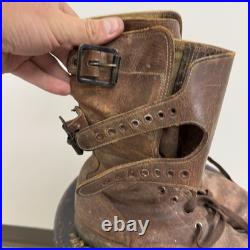 Original WWII US Army Buckle Boots Size 10