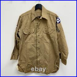 Original WWII US Army Cotton Chino Shirt Patched 9th Service Command