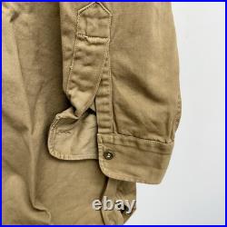 Original WWII US Army Cotton Chino Shirt Patched 9th Service Command