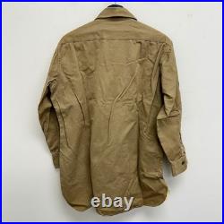 Original WWII US Army Cotton Chino Shirt Patched 9th Service Command