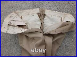 Original WWII US Army EM Khaki Trousers w Brown Plastic Buttons 29 W