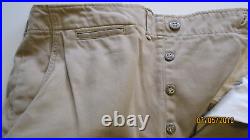 Original WWII US Army EM Khaki Trousers w Gas Flap Very Nice Condition 36 x 32
