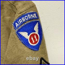 Original WWII US Army Flannel Shirt Patched 11th Airborne