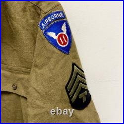 Original WWII US Army Flannel Shirt Patched 11th Airborne