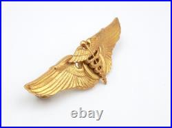 Original WWII US Army Flight Surgeon Wings Breast Badge Sterling AE Co