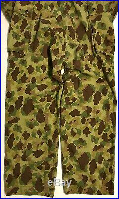 Original WWII US Army HBT Camouflage Coveralls, 38R