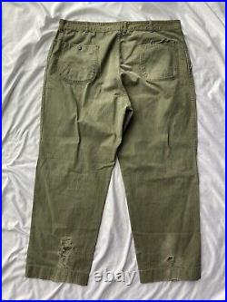 Original WWII US Army HBT Herringbone Trousers Pants XXL 44x32