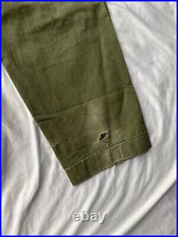 Original WWII US Army HBT Herringbone Trousers Pants XXL 44x32