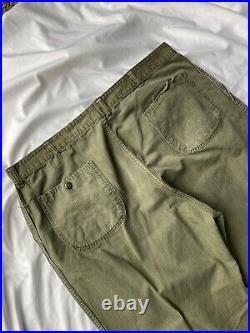 Original WWII US Army HBT Herringbone Trousers Pants XXL 44x32