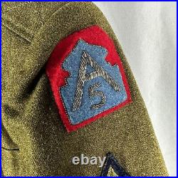 Original WWII US Army Ike Jacket Uniform 5th Army Bullion Theatre made Patch