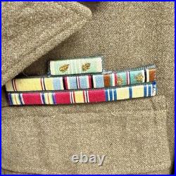 Original WWII US Army Ike Uniform Named ETO 7th Army Theatre Made Medal Ribbons
