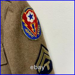Original WWII US Army Ike Uniform Named ETO 7th Army Theatre Made Medal Ribbons
