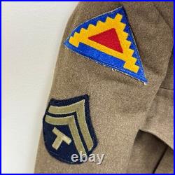 Original WWII US Army Ike Uniform Named ETO 7th Army Theatre Made Medal Ribbons