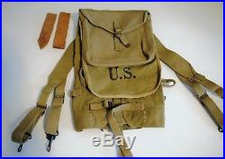 Original WWII US Army M1928 Haversack, OD3 Dated 1942, G&R Co