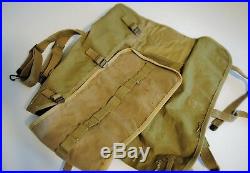 Original WWII US Army M1928 Haversack, OD3 Dated 1942, G&R Co