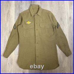Original WWII US Army M1937 M37 Wool Combat Field Shirt Men's Large Vintage