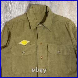 Original WWII US Army M1937 M37 Wool Combat Field Shirt Men's Large Vintage