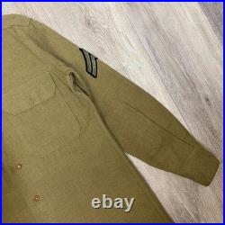 Original WWII US Army M1937 M37 Wool Combat Field Shirt Men's Large Vintage