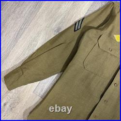 Original WWII US Army M1937 M37 Wool Combat Field Shirt Men's Large Vintage