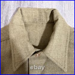 Original WWII US Army M1937 M37 Wool Combat Field Shirt Men's Large Vintage