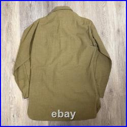 Original WWII US Army M1937 M37 Wool Combat Field Shirt Men's Large Vintage
