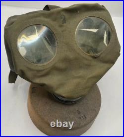 Original WWII US Army M3 Lightweight Gas Mask Complete with Filter Canister Mil