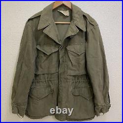 Original WWII US Army M43 M 1943 Military Olive Green Field Jacket WW2 Size 36S