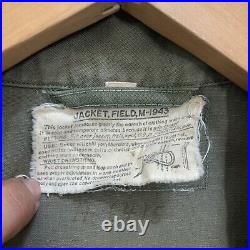 Original WWII US Army M43 M 1943 Military Olive Green Field Jacket WW2 Size 36S