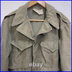 Original WWII US Army M43 M 1943 Military Olive Green Field Jacket WW2 Size 36S