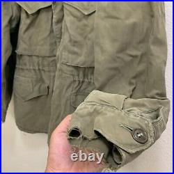 Original WWII US Army M43 M 1943 Military Olive Green Field Jacket WW2 Size 36S