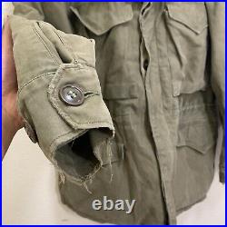 Original WWII US Army M43 M 1943 Military Olive Green Field Jacket WW2 Size 36S