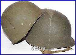 Original WWII US Army McCord Fixed Bale M1 helmet with Tech Sgt 2 marked liner