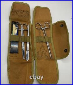 Original WWII US Army Medical Officers Surgical Instrument Kit Case Superior Su