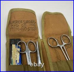 Original WWII US Army Medical Officers Surgical Instrument Kit Case Superior Su