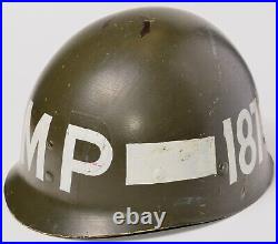 Original WWII US Army Military Police MP Westinghouse M1 Helmet Liner Named